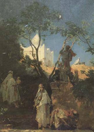 Gustave Guillaumet Ain Kerma (source du figuier) smala de Tiaret en Algerie (mk32) Sweden oil painting art
